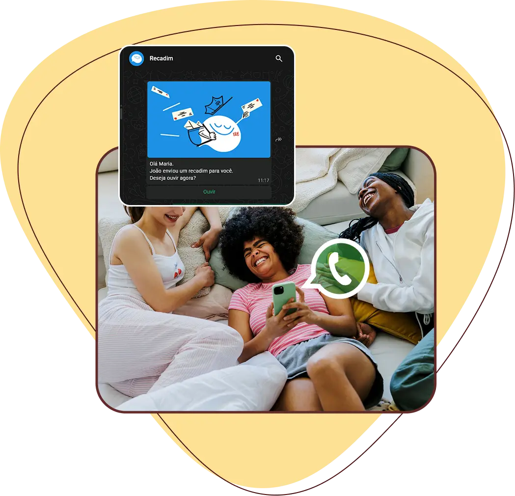 Celular mostrando uma mensagem de carinho recebida.